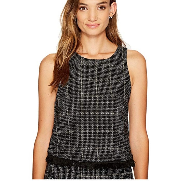 New BISHOP & YOUNG Tweed Fringe Crop Top - Picture 9 of 9